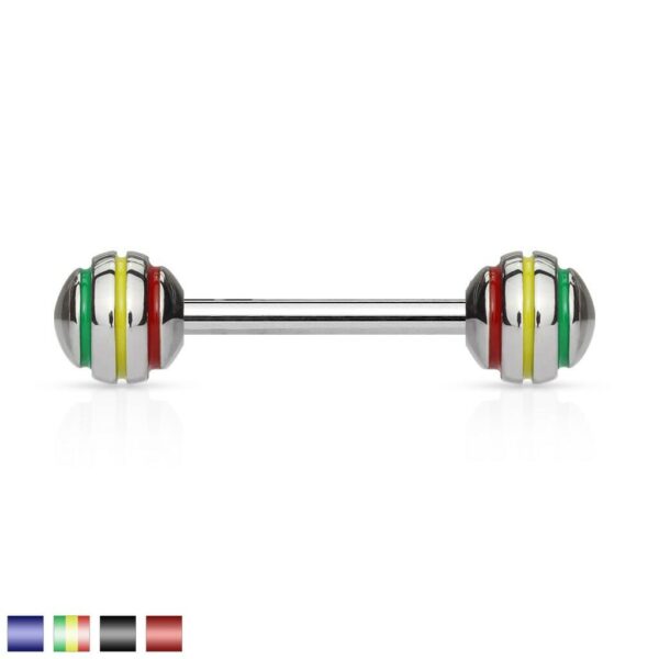 Barbell met strepen van epoxy