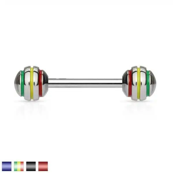 Barbell met strepen van epoxy