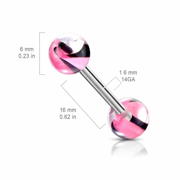 Barbell met twee kleuren acrylbal - Afbeelding 2