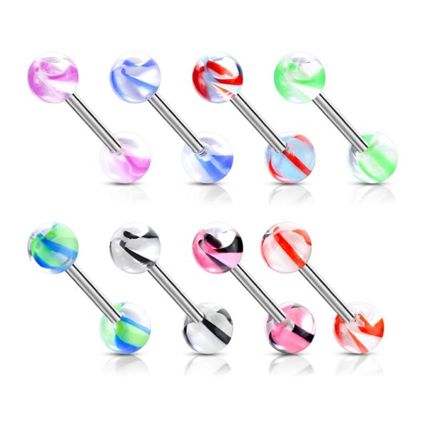 Barbell met twee kleuren acrylbal - Afbeelding 3