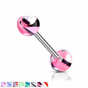 Barbell met twee kleuren acrylbal