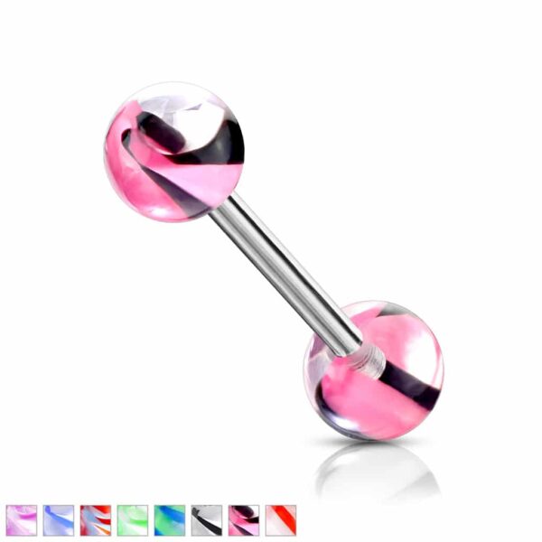 Barbell met twee kleuren acrylbal