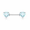 Barbell tepelpiercing hartjes stenen in kleur - Afbeelding 13