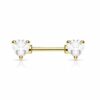 Barbell tepelpiercing hartjes stenen in kleur - Afbeelding 3
