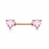Barbell tepelpiercing hartjes stenen in kleur - Afbeelding 16