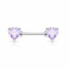 Barbell tepelpiercing hartjes stenen in kleur - Afbeelding 9