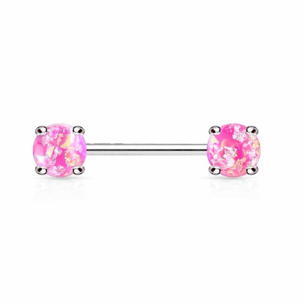 Barbell tepelpiercing met lava glitter balletjes - Afbeelding 9