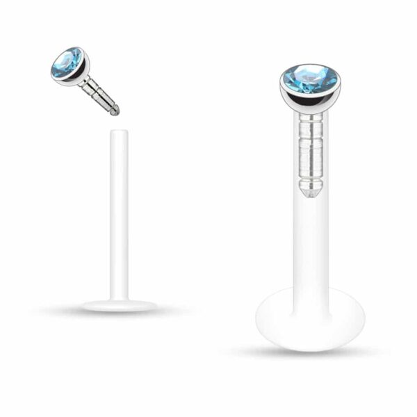 Bioflex labret met kliksysteem met kristal - Afbeelding 11