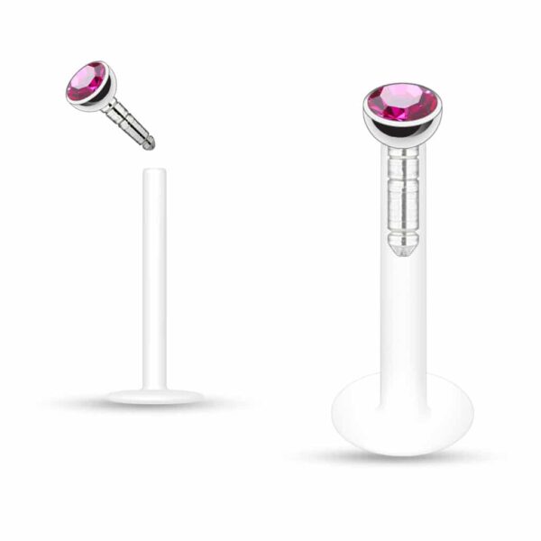 Bioflex labret met kliksysteem met kristal - Afbeelding 6