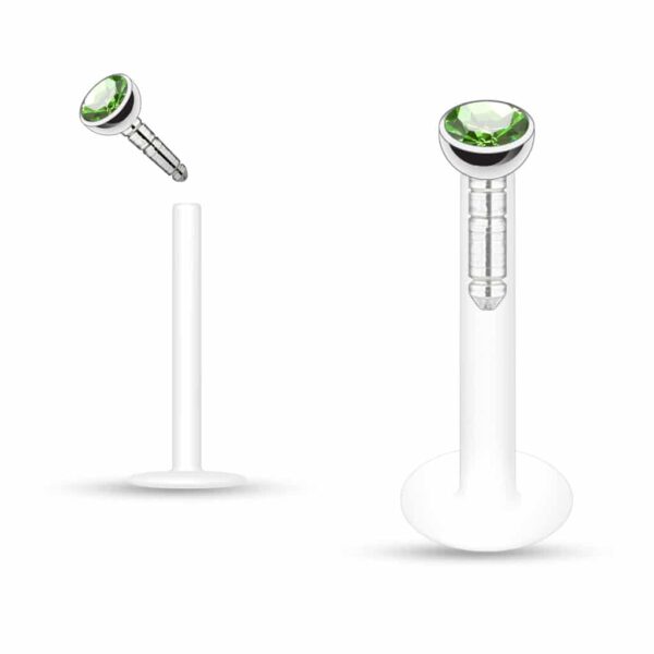 Bioflex labret met kliksysteem met kristal - Afbeelding 7