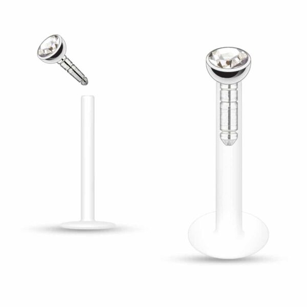 Bioflex labret met kliksysteem met kristal - Afbeelding 5