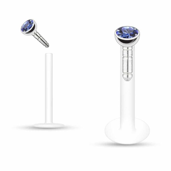 Bioflex labret met kliksysteem met kristal - Afbeelding 9