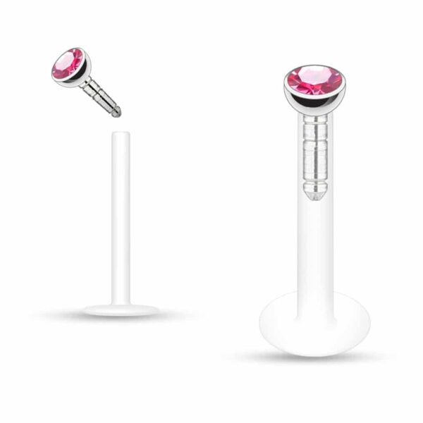 Bioflex labret met kliksysteem met kristal - Afbeelding 10