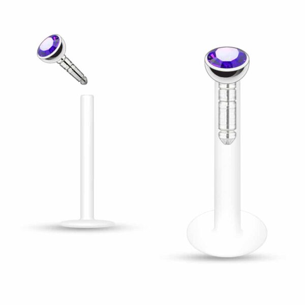 Bioflex labret met kliksysteem met kristal - Afbeelding 13