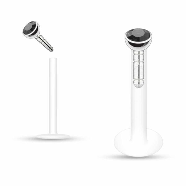 Bioflex labret met kliksysteem met kristal - Afbeelding 8