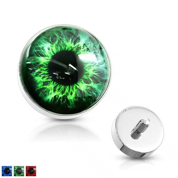 Dermal top voorzien van een oog in verschillende kleuren