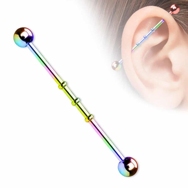 Industrial barbell met 3 ringen - Afbeelding 5