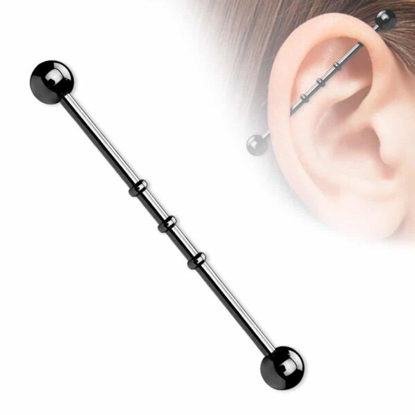 Industrial barbell met 3 ringen - Afbeelding 3