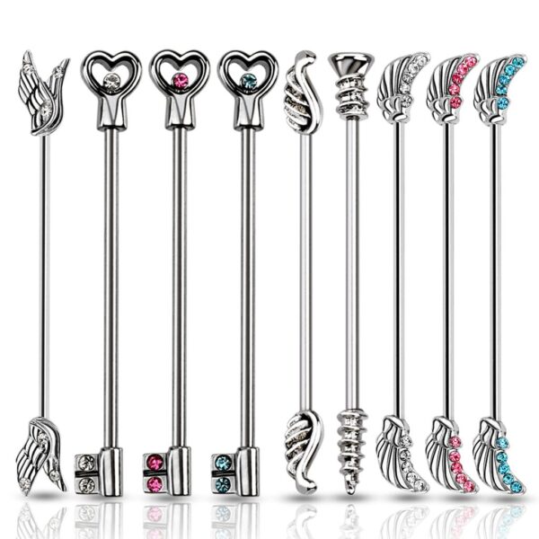 Industrial piercing in de vorm van een sleutel met hartje - Afbeelding 2
