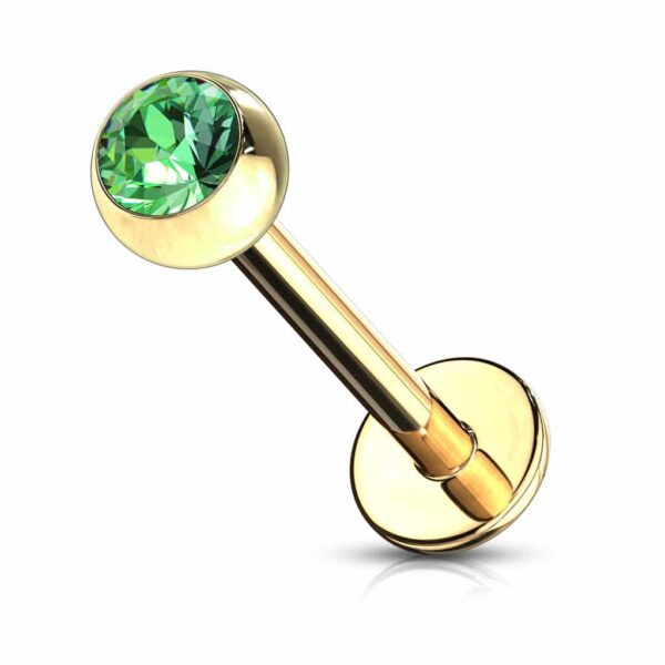 Labret goudkleurig verguld met kristal - Afbeelding 12