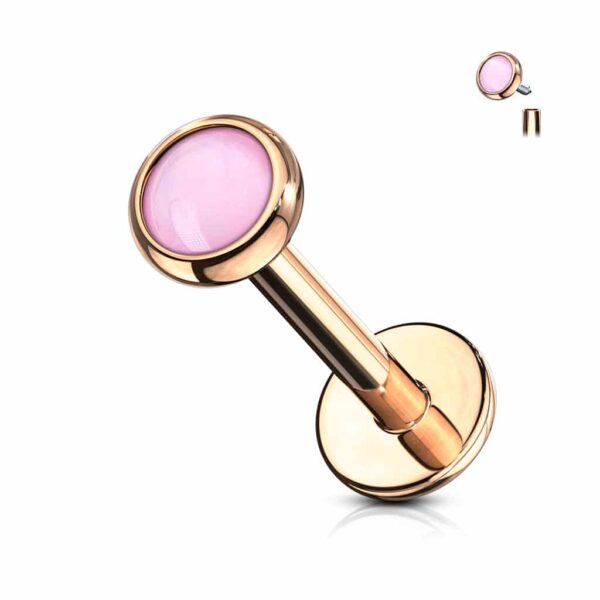 Labret intern geschroefd met platte opaal steen - Afbeelding 20