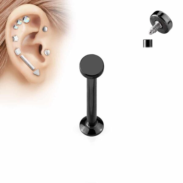 Labret intern geschroefd met platte ronde kop - Afbeelding 4