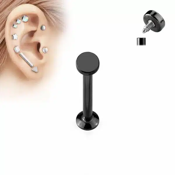 Labret intern geschroefd met platte ronde kop - Afbeelding 4