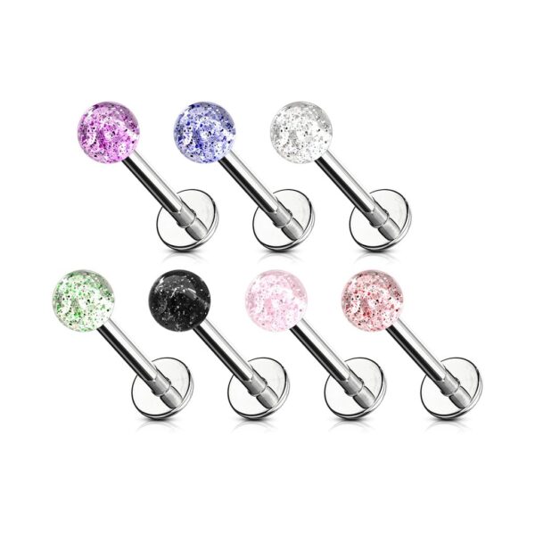 Labret met glitterbal - Afbeelding 2