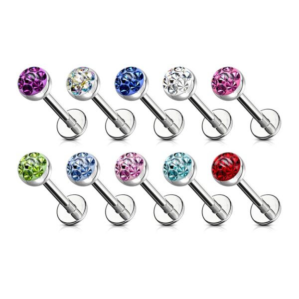 Labret met helder Oostenrijks kristal - Afbeelding 3