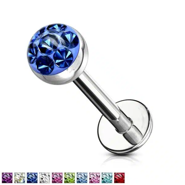 Labret met helder Oostenrijks kristal
