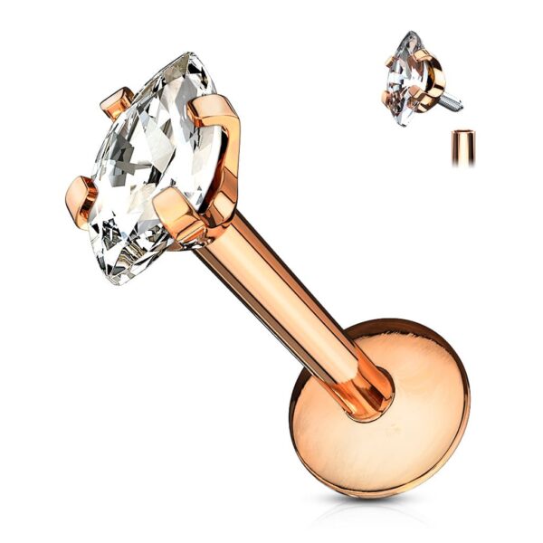 Labret met marquise kristal in verschillende kleuren - Afbeelding 13