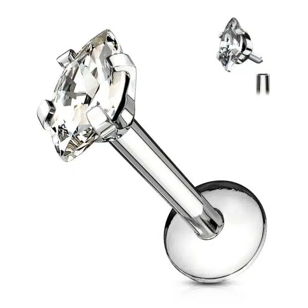 Labret met marquise kristal in verschillende kleuren - Afbeelding 10