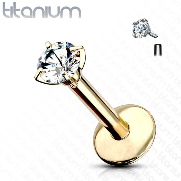 Labret van titanium intern geschroefd met kristal - Afbeelding 14