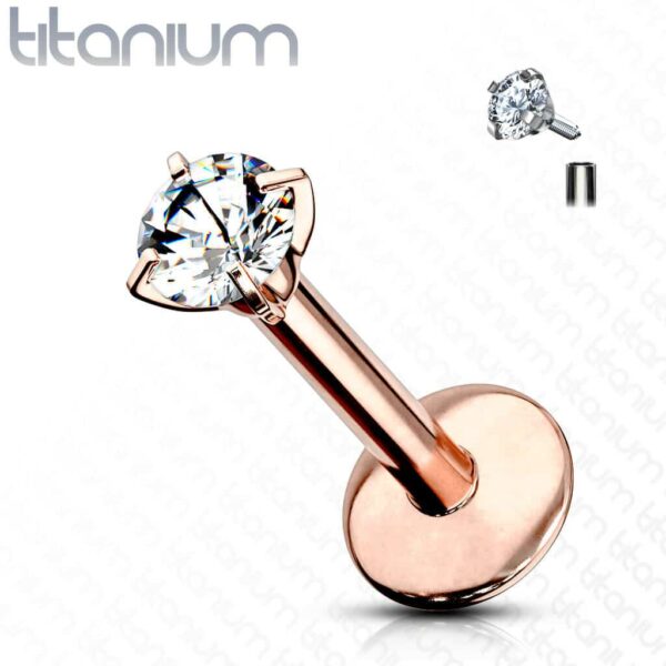 Labret van titanium intern geschroefd met kristal - Afbeelding 16