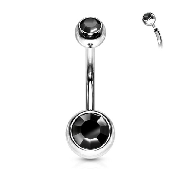 Navelpiercing intern geschroefd met dubbele steen - Afbeelding 17