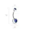 Navelpiercing met Acryl balletjes met steen - Afbeelding 3