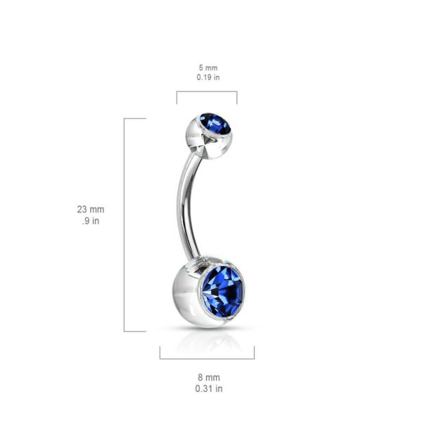 Navelpiercing met Acryl balletjes met steen - Afbeelding 3