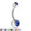 Navelpiercing met Acryl balletjes met steen