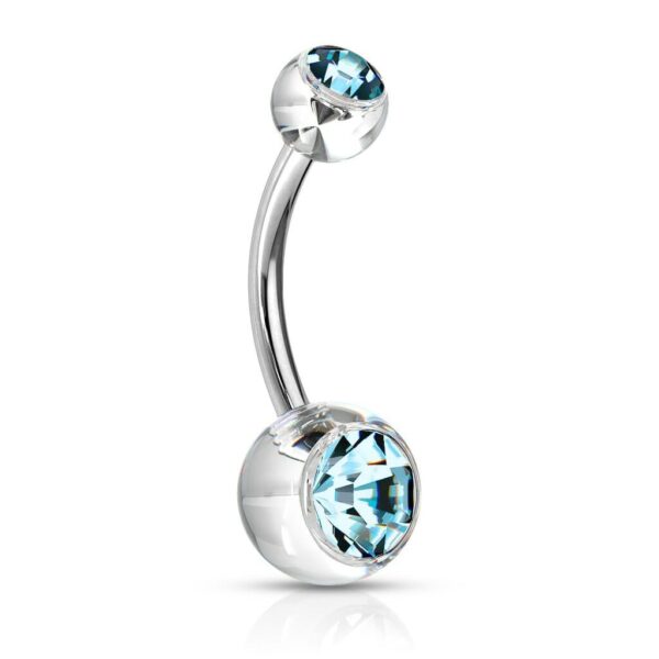 Navelpiercing met Acryl balletjes met steen - Afbeelding 6