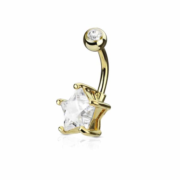 Navelpiercing met CZ steen in de stervorm - Afbeelding 4