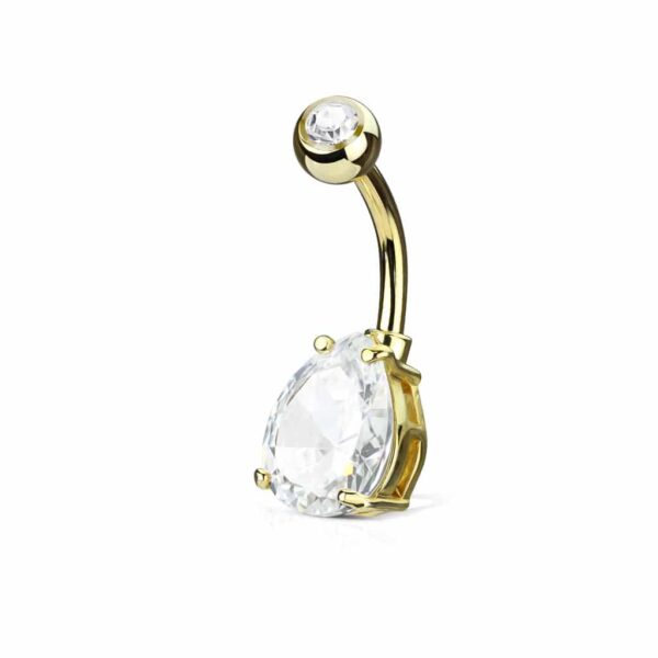 Navelpiercing met CZ steen prong-set - Afbeelding 5