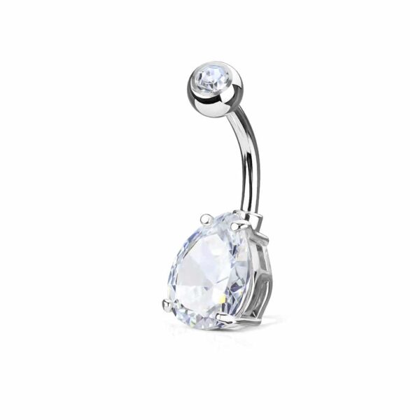 Navelpiercing met CZ steen prong-set - Afbeelding 3
