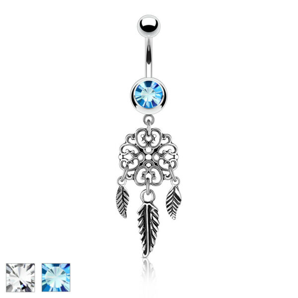 Navelpiercing met dromenvanger hanger