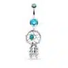Navelpiercing met dromenvanger hanger - geweven ster design - Afbeelding 3