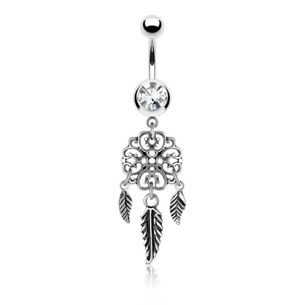 Navelpiercing met dromenvanger hanger - Afbeelding 2