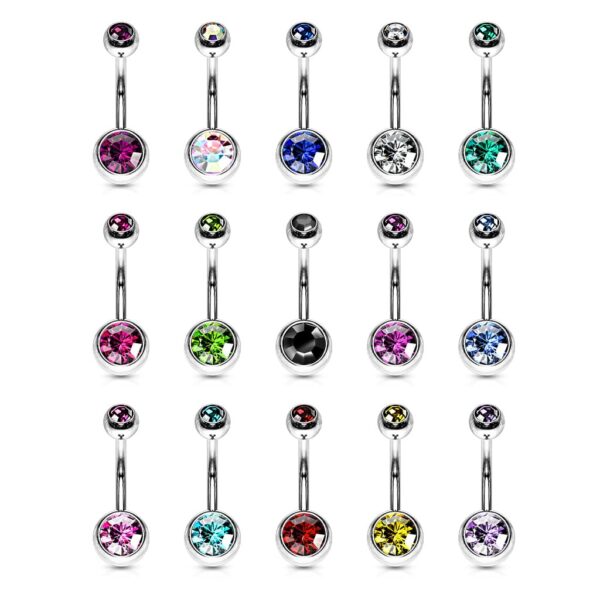 Navelpiercing met dubbele steen - Afbeelding 2