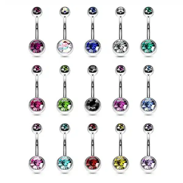 Navelpiercing met dubbele steen - Afbeelding 2