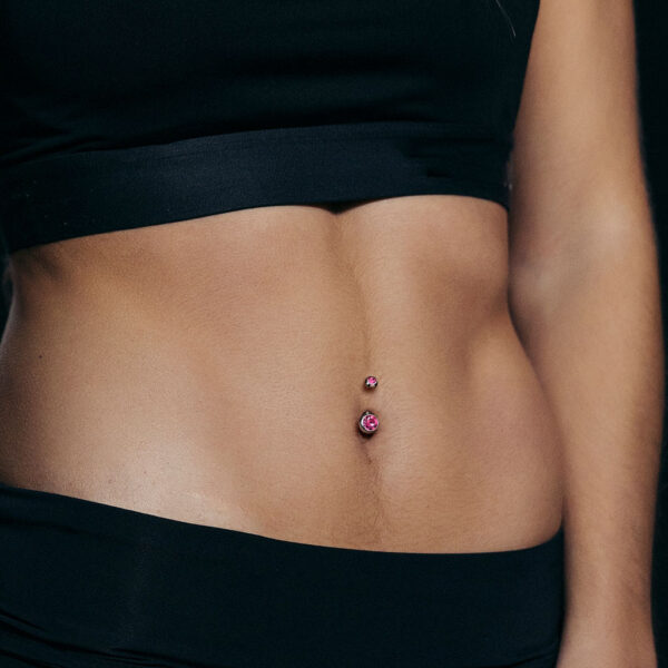 Navelpiercing met dubbele steen - Afbeelding 3