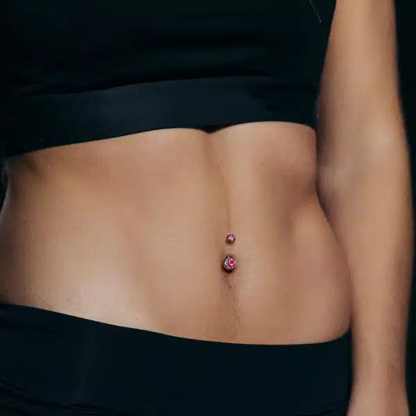 Navelpiercing met dubbele steen - Afbeelding 3