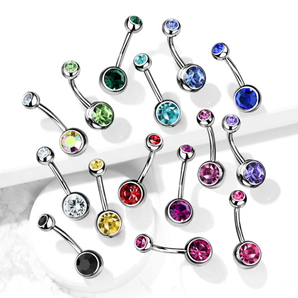 Navelpiercing met dubbele steen - Afbeelding 4